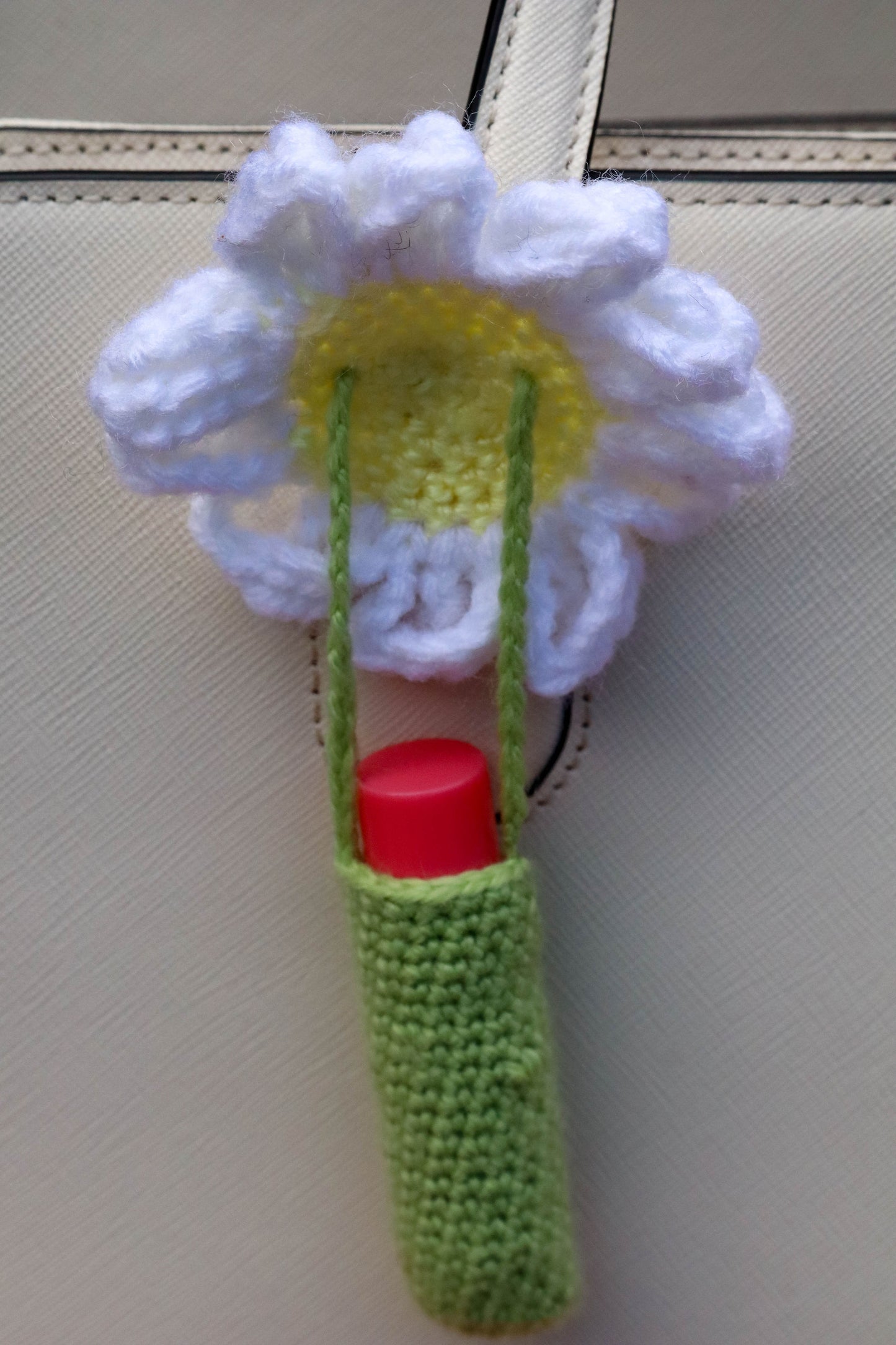 Crochet Daisy Chapstick Case