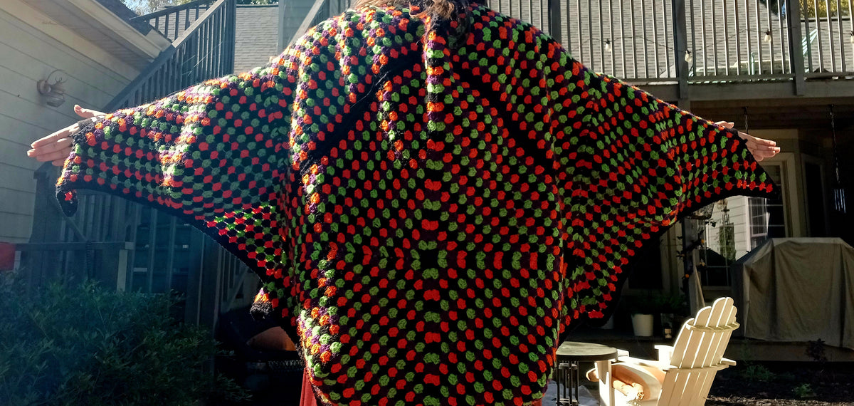 'All Hallow's Eve' Crochet Batwing Shawl