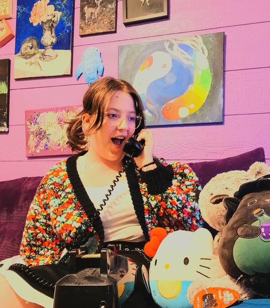 '- M33t m3 @ d4 r4v3 XD' Crochet Cardigan