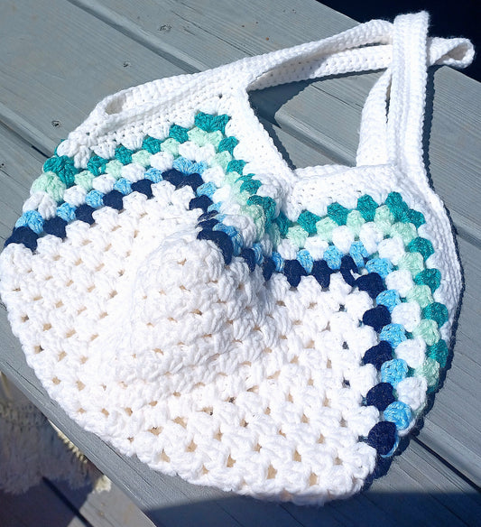 'Ocean Waves' Crochet Market Bag