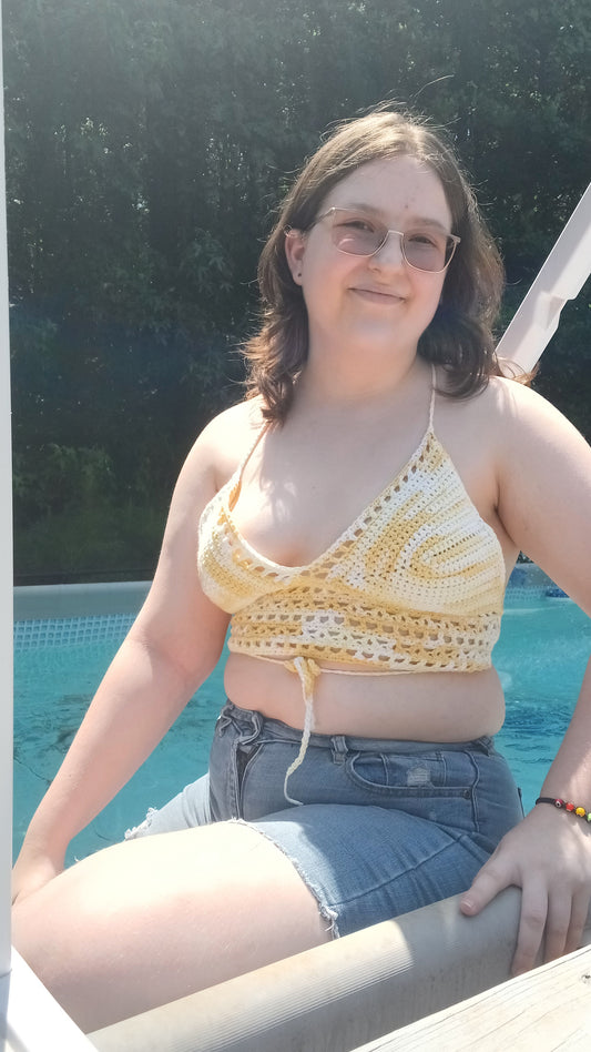'Ray of Sunshine' Crochet Bralette Top