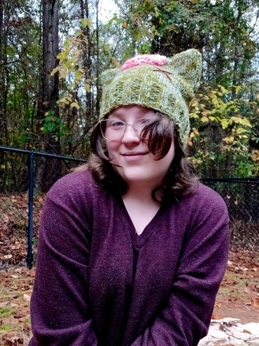 'Brains for Breakfast' Knitted Cat Hat