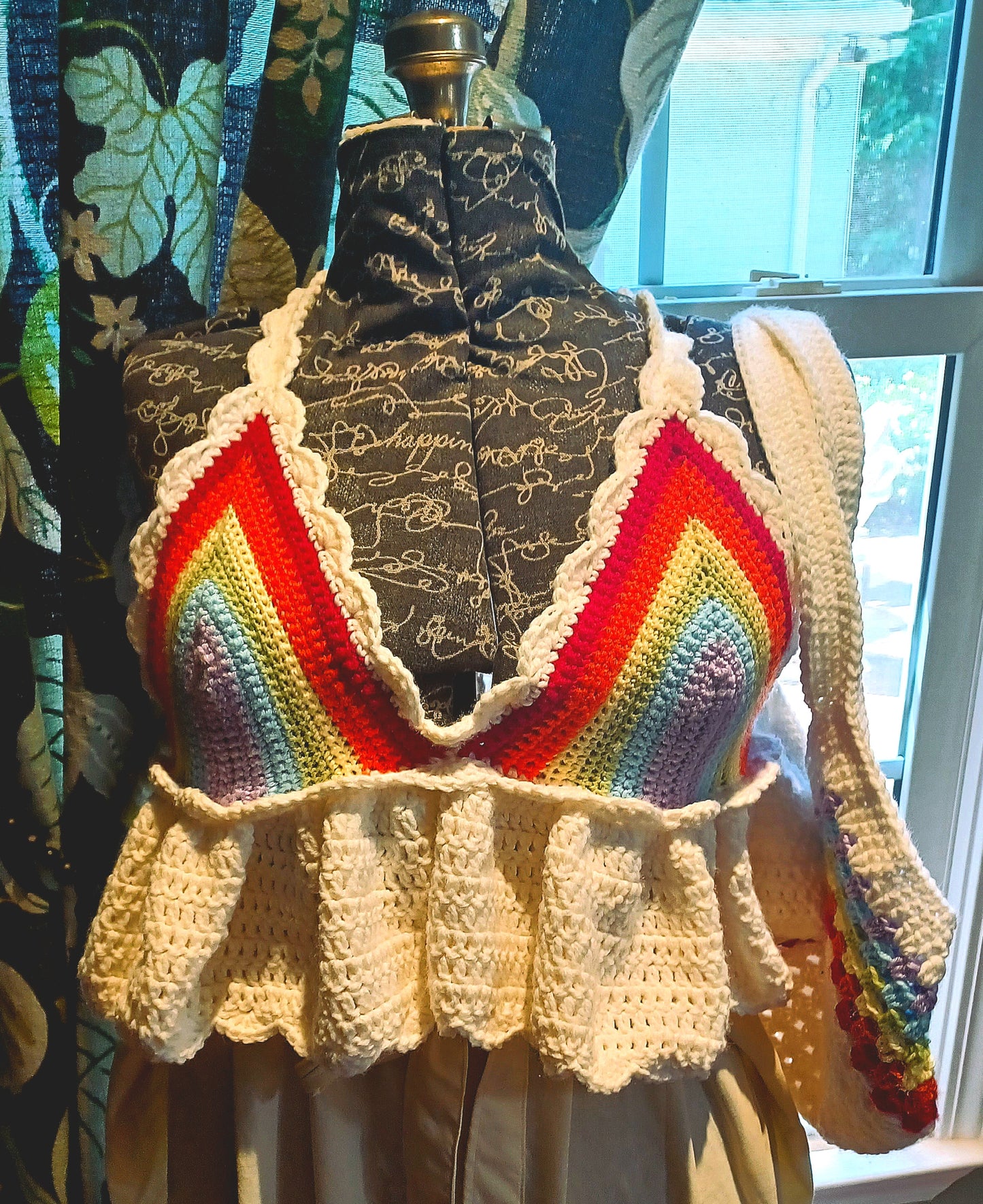 'Rainbow Skies' Crochet Crop Top