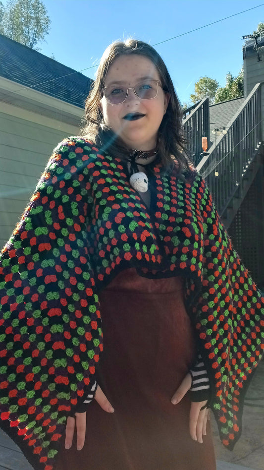 'All Hallow's Eve' Crochet Batwing Shawl