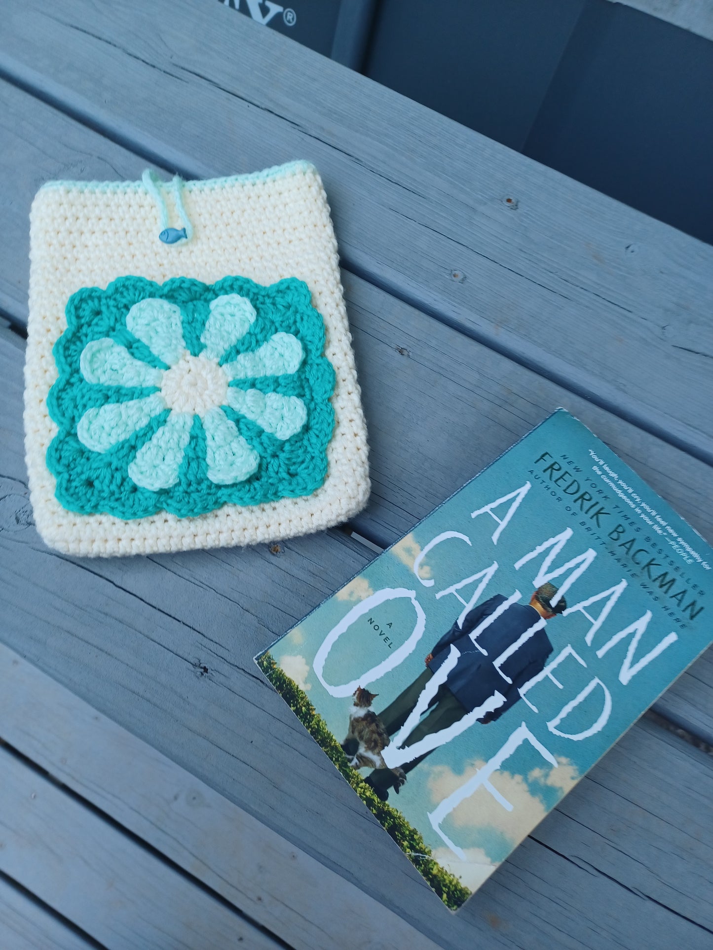 'Whimsical Waters' Crochet Book Sleeve